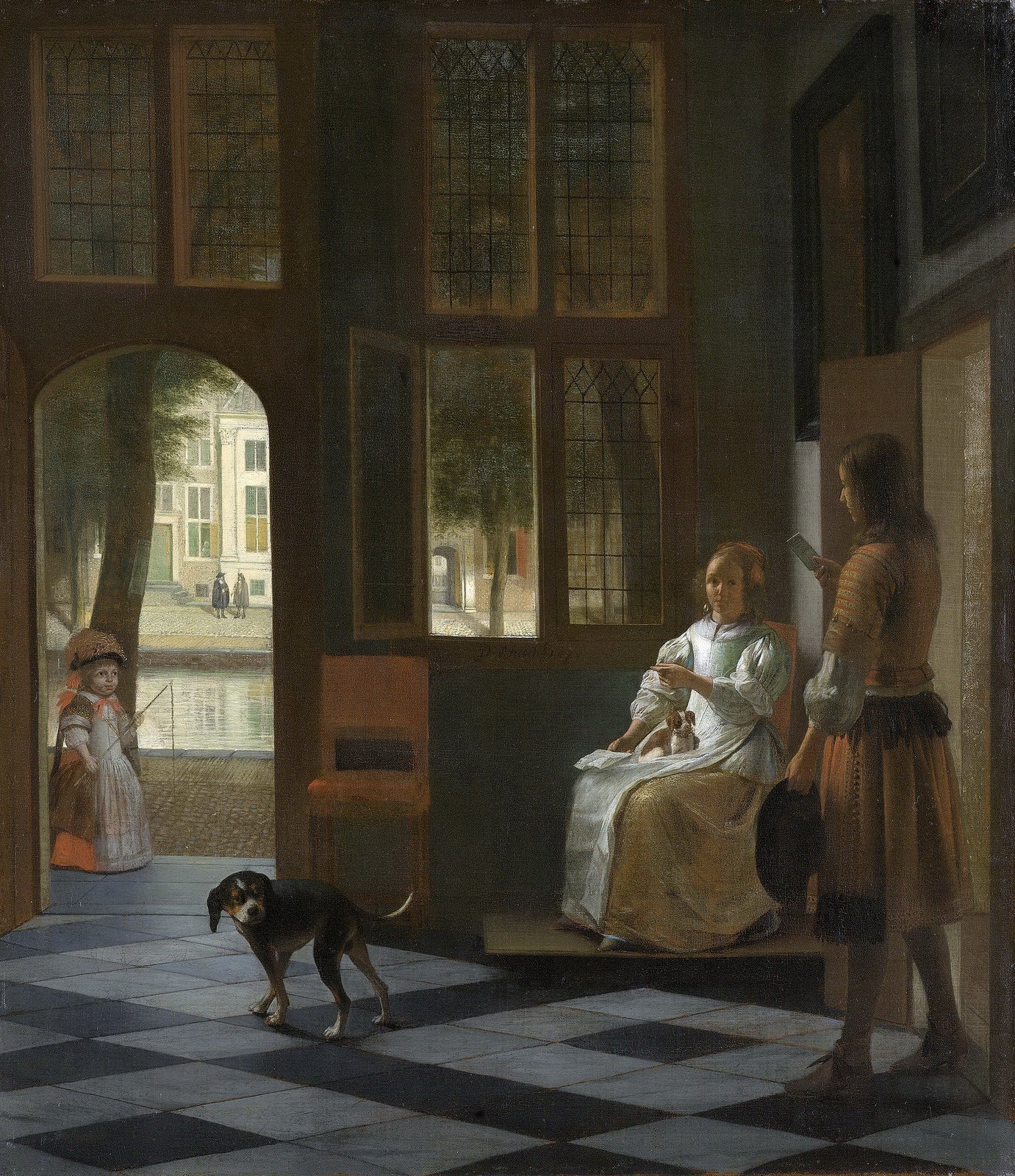In Empowering a Letter in a House, vintage artwork by Pieter de Hooch, 12x8" (A4) Poster