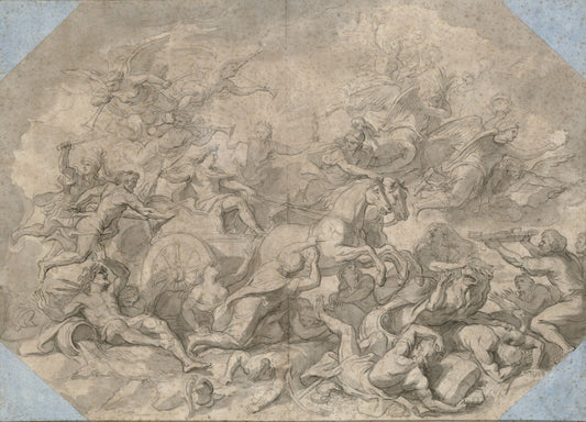 The Crossing of the Rhine, vintage artwork by Charles Le Brun, 12x8" (A4) Poster