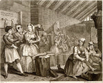 A Harlot's Progress: 4. Her Detention in Bridewell, vintage artwork by William Hogarth, 12x8" (A4) Poster