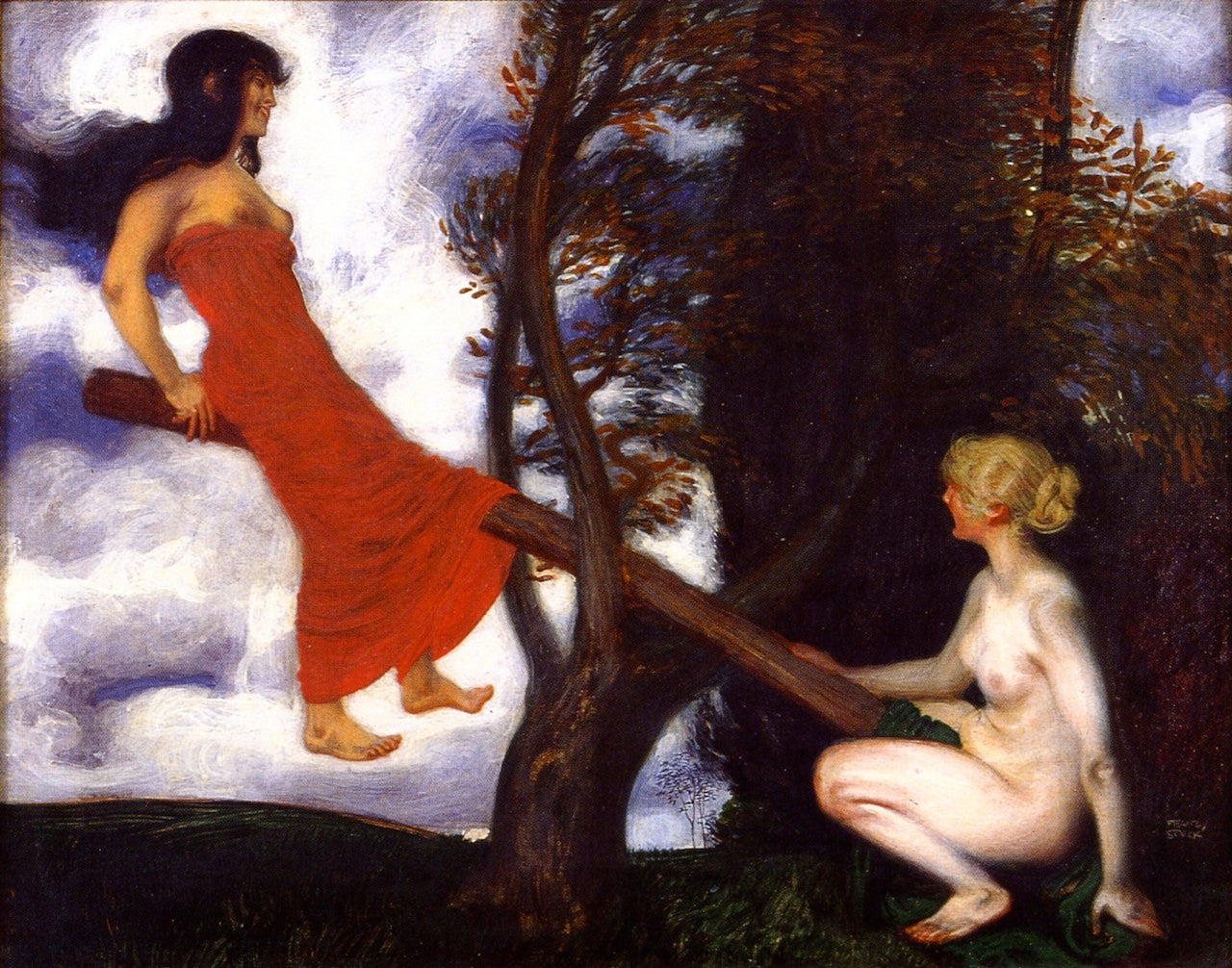 The Seesaw by Franz von Stuck,A3(16x12")Poster
