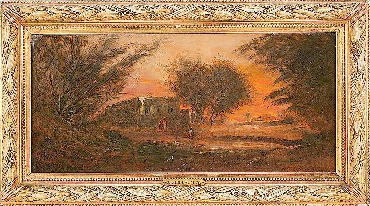Middle East Landscape, vintage artwork by Gustave Achille Guillaumet, 12x8" (A4) Poster