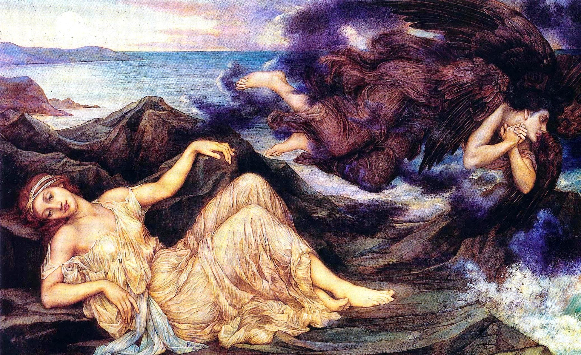 Port After Stormy Seas by Evelyn de Morgan,A3(16x12")Poster