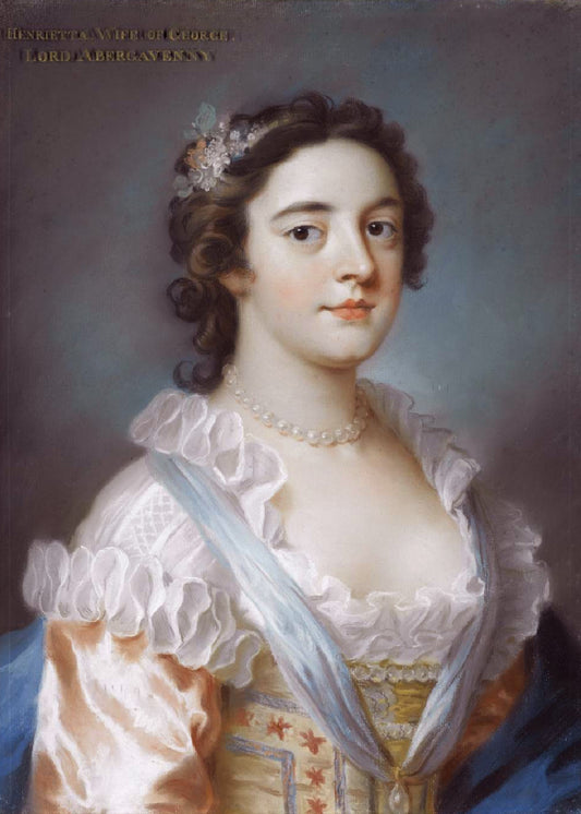 Portrait of Henrietta, Countess of Abergavenny, vintage artwork by William Hoare, 12x8" (A4) Poster