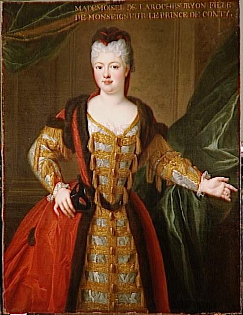 Portrait of Mademoiselle de La Roche sur Yon, vintage artwork by Pierre Gobert, 12x8" (A4) Poster