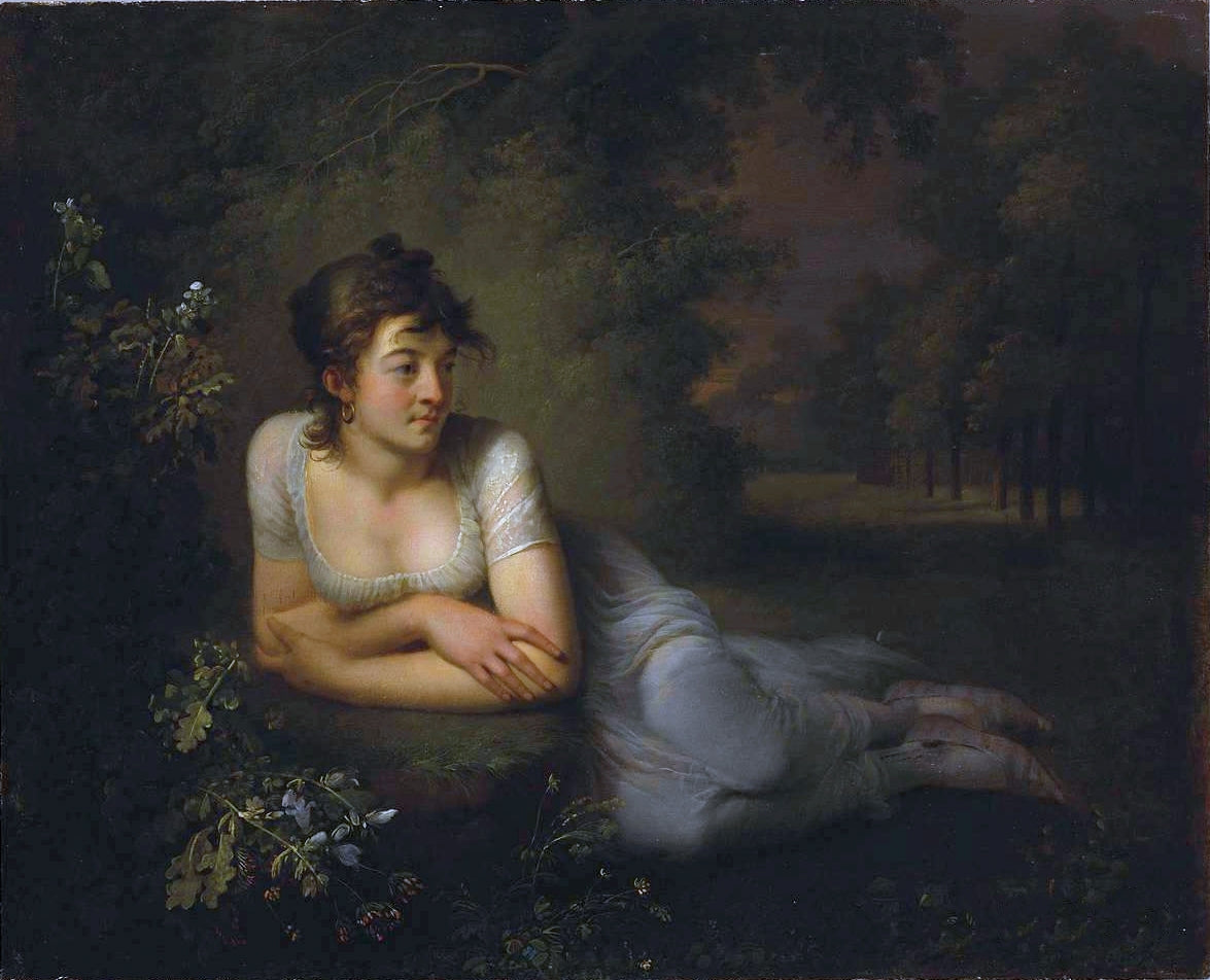 Portrait of Christine Boyer (1773-1800), vintage artwork by Jean-Frederic Schall, 12x8" (A4) Poster