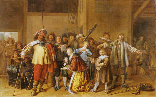 Plunder Scene, vintage artwork by Jan Miense Molenaer, 12x8" (A4) Poster