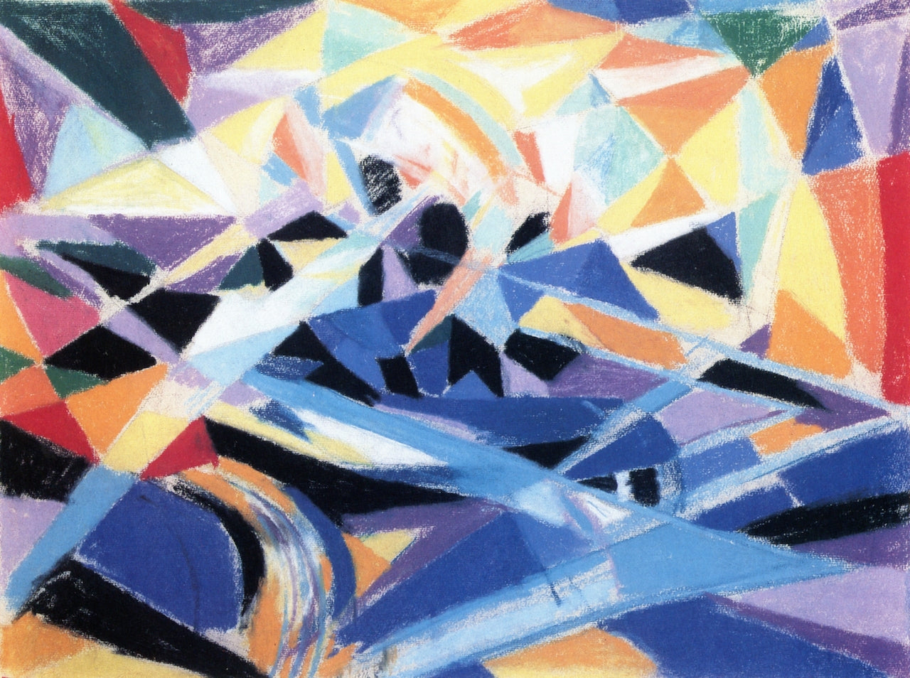 Futurist Composition, vintage artwork by Joseph Stella, 12x8" (A4) Poster