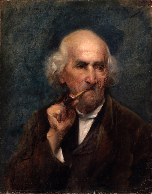 Old Man with Pipe, vintage artwork by Ottillie Wilhelmina Roederstein, 12x8" (A4) Poster