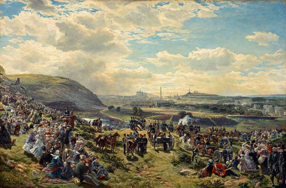 Royal Volunteer Review, 7 August 1860, vintage artwork by Samuel Bough, 12x8" (A4) Poster
