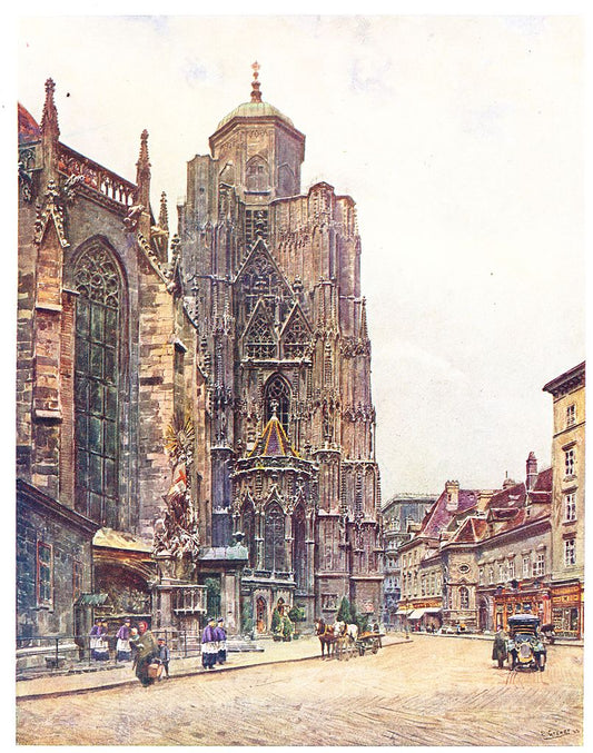 Der Halbturm von St Stephan, vintage artwork by Ernst Graner, 12x8" (A4) Poster