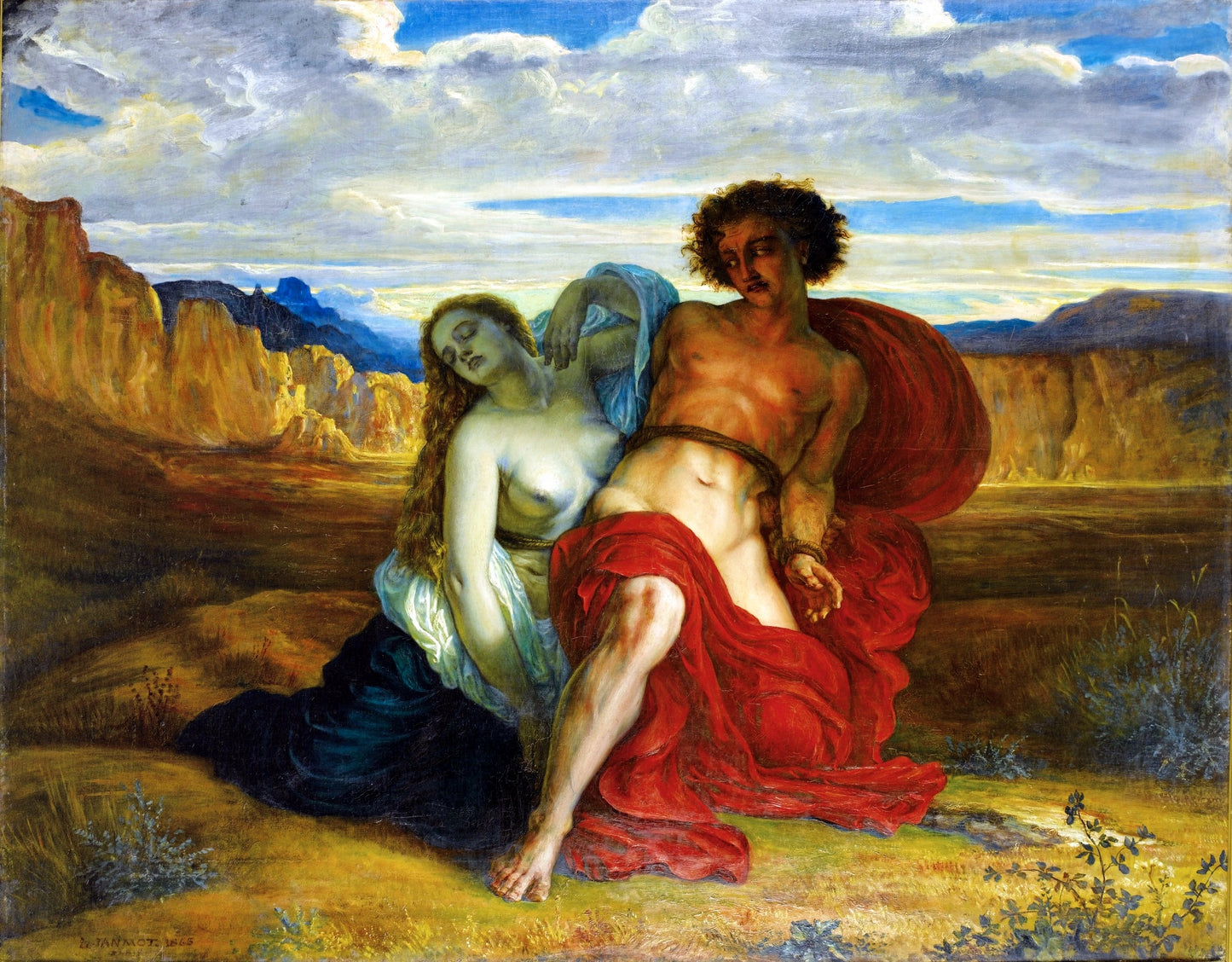 The Torture of Mezence, vintage artwork by Louis Janmot, A3 (16x12") Poster Print