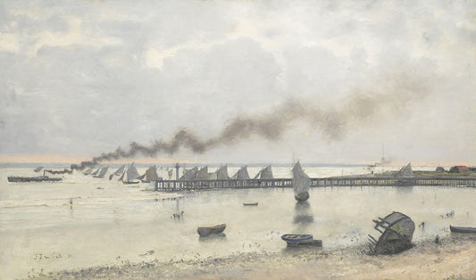 Regatta at Honfleur, vintage artwork by Siebe Johannes Ten Cate, 12x8" (A4) Poster