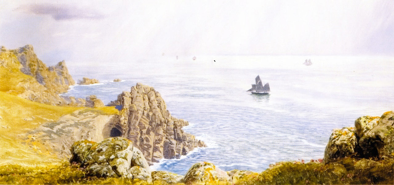 Summer Mists off Tol Pedn, vintage artwork by John Edward Brett, A.R.A., 12x8" (A4) Poster