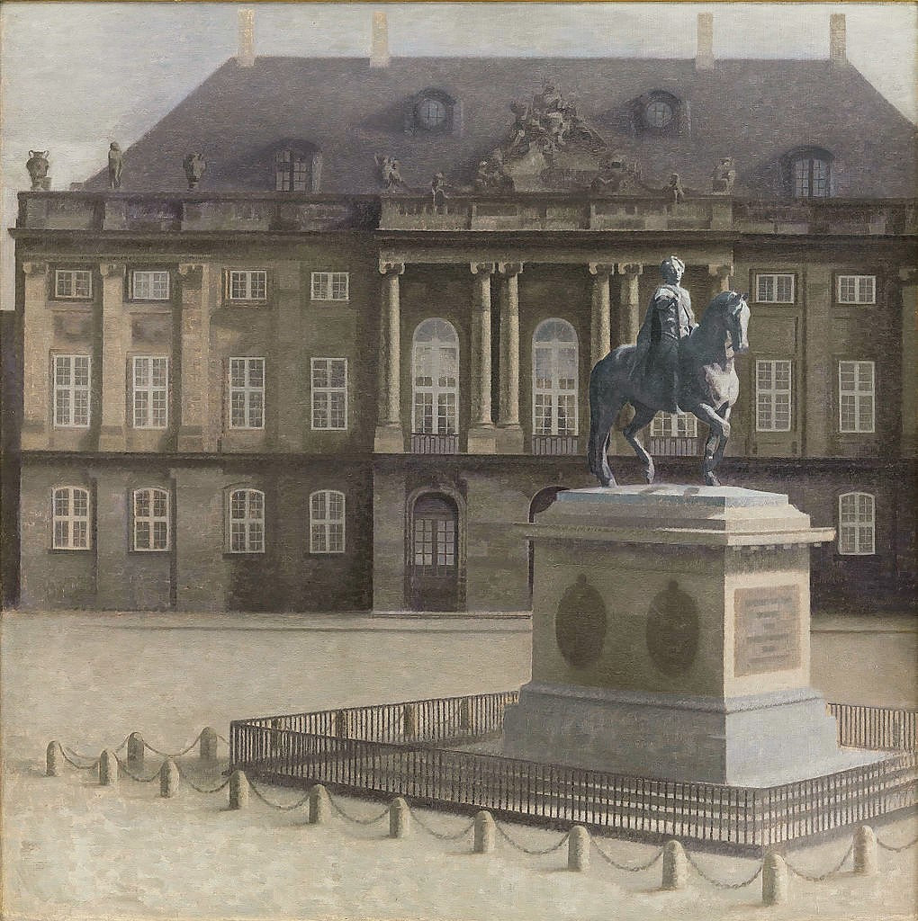 Amalienborg Square by Vilhelm Hammershoi,A3(16x12")Poster