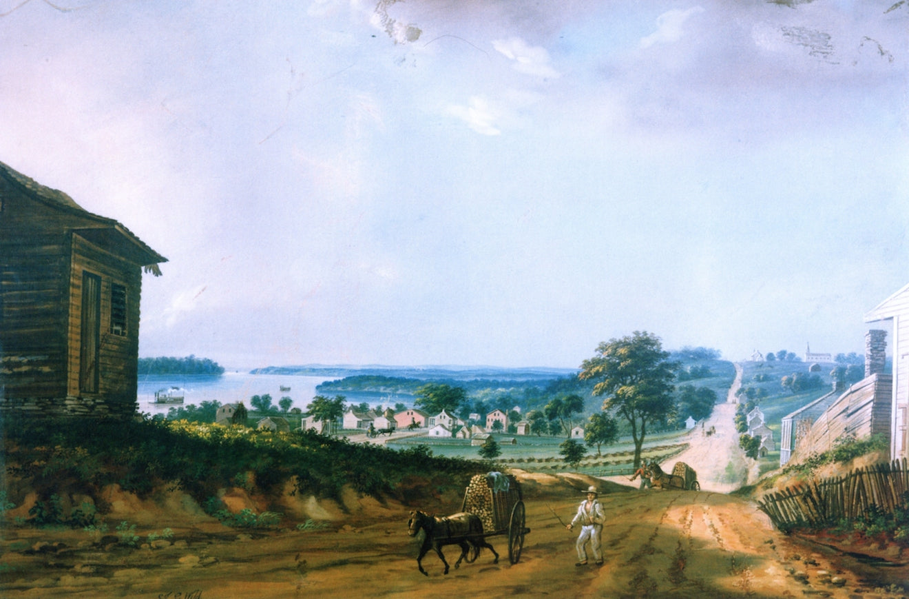 View of Carondelet, Missouri, vintage artwork by John Caspar Wild, A3 (16x12") Poster Print