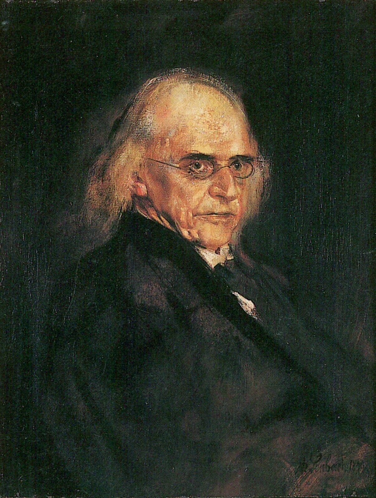 Theodor Mommsen, vintage artwork by Franz von Lenbach, 12x8" (A4) Poster