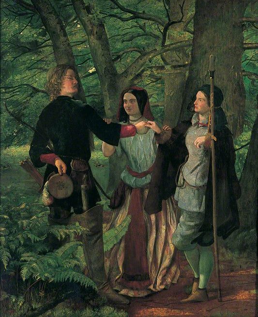 As You Like It, Act IV Scene 1, vintage artwork by Walter Howell Deverell, 12x8" (A4) Poster