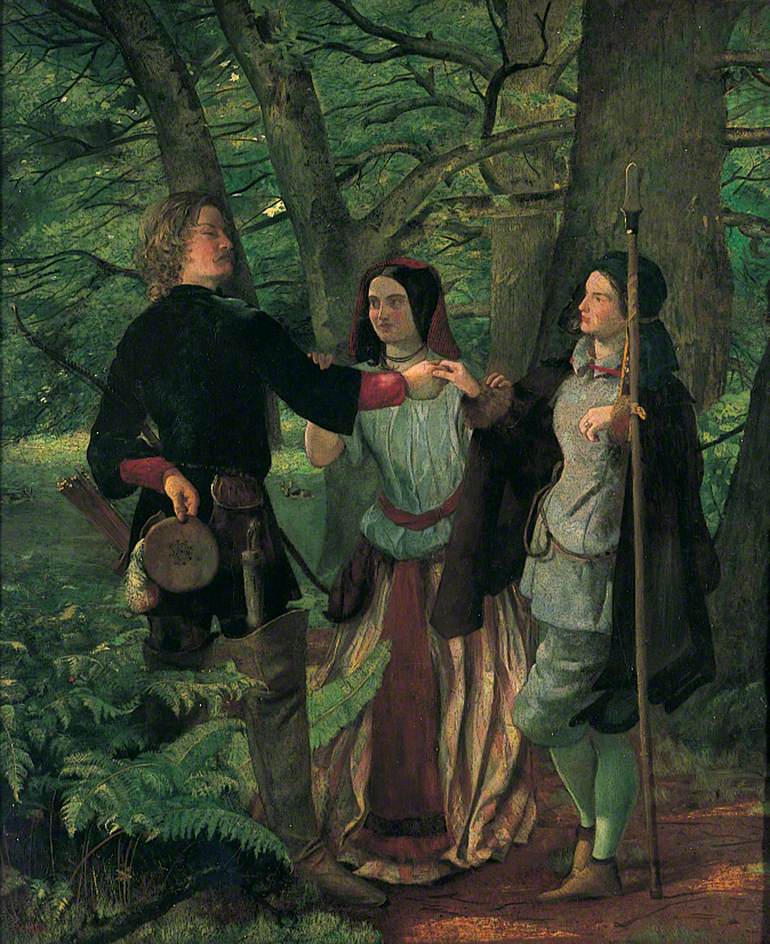 As You Like It, Act IV Scene 1, vintage artwork by Walter Howell Deverell, 12x8" (A4) Poster