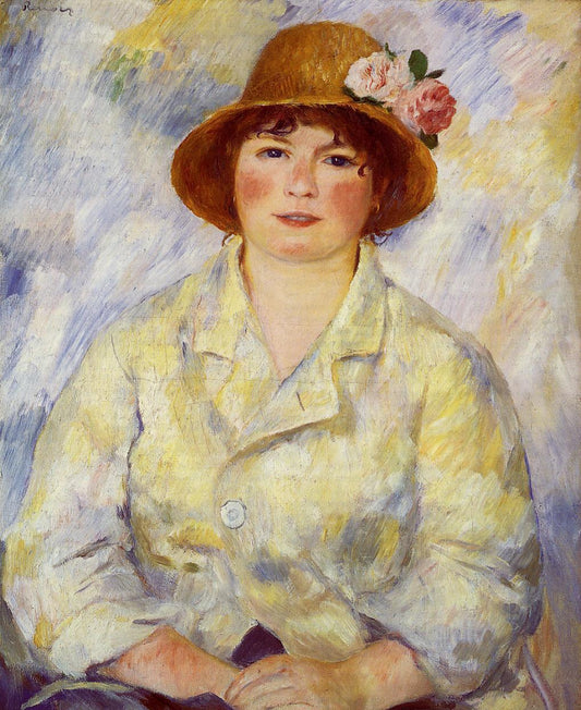 Aline Charigot (future Madame Renoir), vintage artwork by Pierre Auguste Renoir, 12x8" (A4) Poster