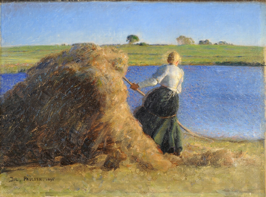 Summerafternoon with wind, vintage artwork by Julius Paulsen, 12x8" (A4) Poster