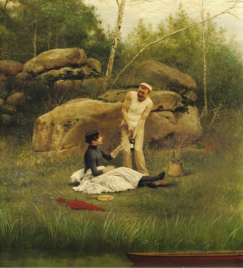 A Quiet Drink, vintage artwork by Georges Croegaert, 12x8" (A4) Poster