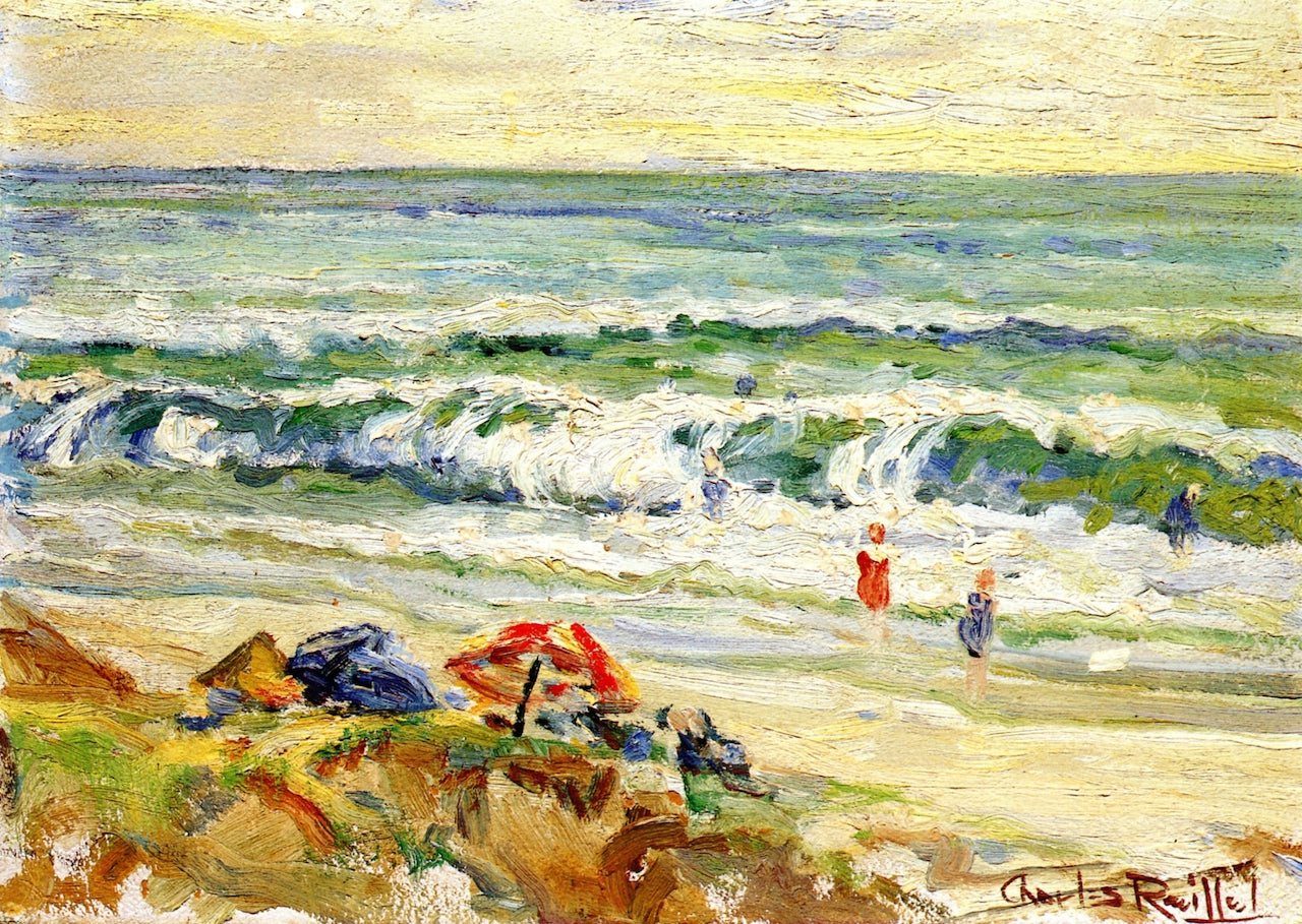 Beach at Del Mar by Charles Reiffel,A3(16x12")Poster