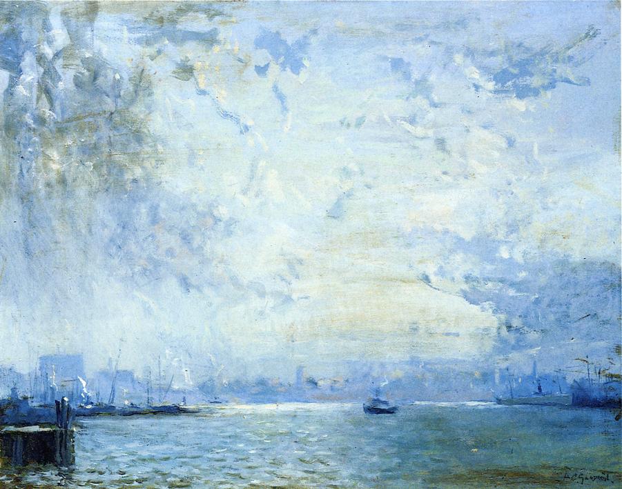 The Mystic River Docks, vintage artwork by Arthur Clifton Goodwin, 12x8" (A4) Poster