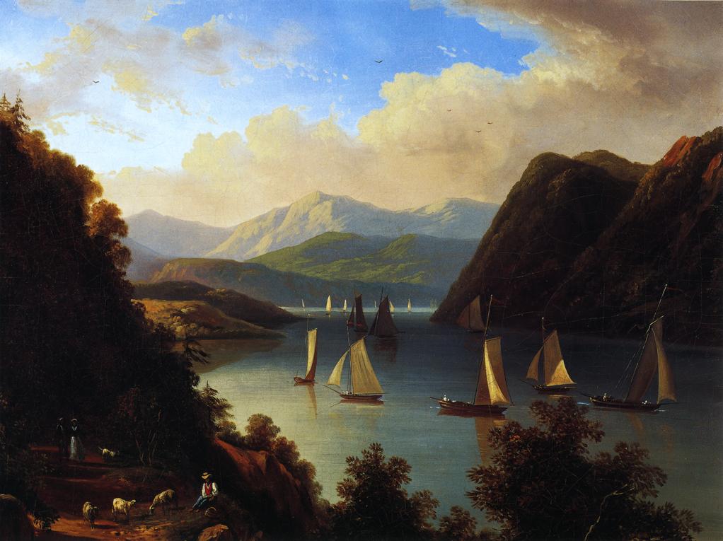 Anthony's Nose on The Hudson, vintage artwork by Victor DeGrailly, A3 (16x12") Poster Print