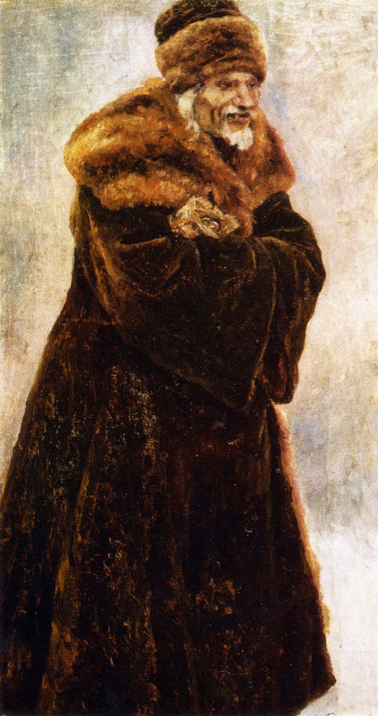 Figure of a Grinning Priest (study), vintage artwork by Vasili Ivanovich Surikov, 12x8" (A4) Poster