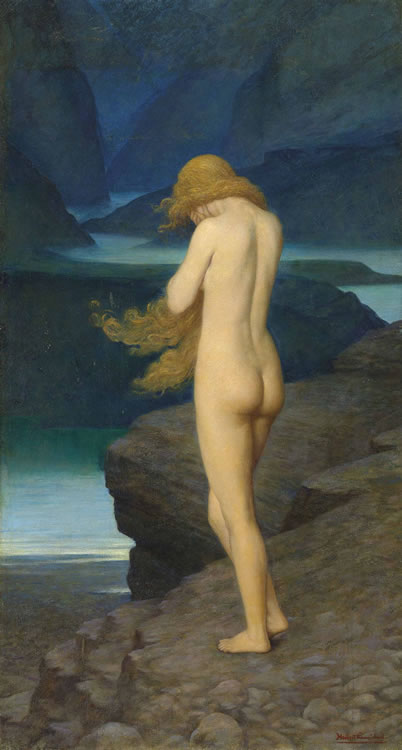 Eve in Exile, vintage artwork by Herbert Gustave Schmalz, 12x8" (A4) Poster