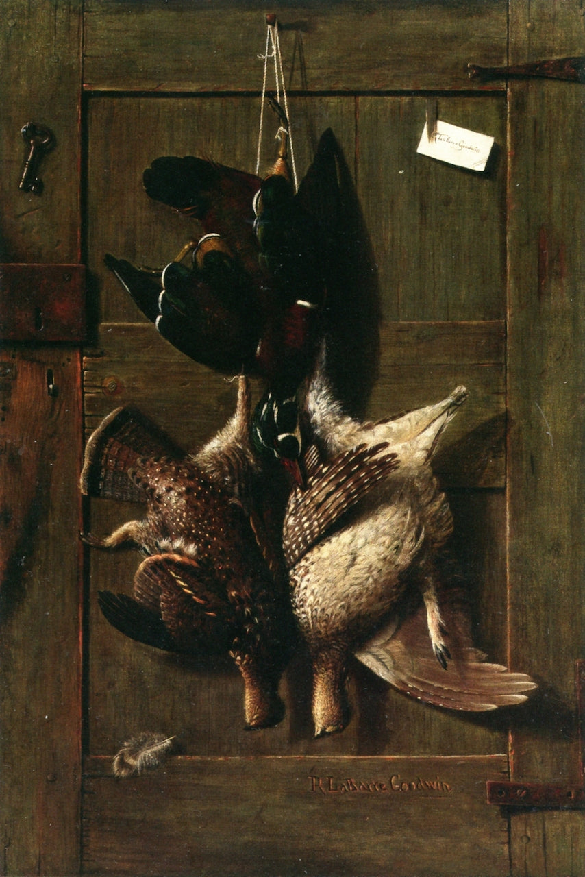 Still Life with Wood Duck and Grouse, vintage artwork by Richard LaBarre Goodwin, 12x8" (A4) Poster