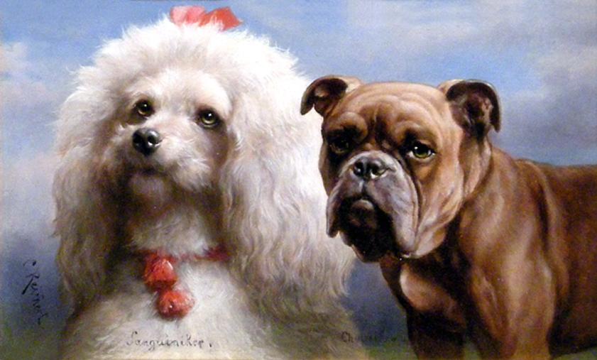 Sanguine and Choleric, vintage artwork by Carl Reichert, 12x8" (A4) Poster