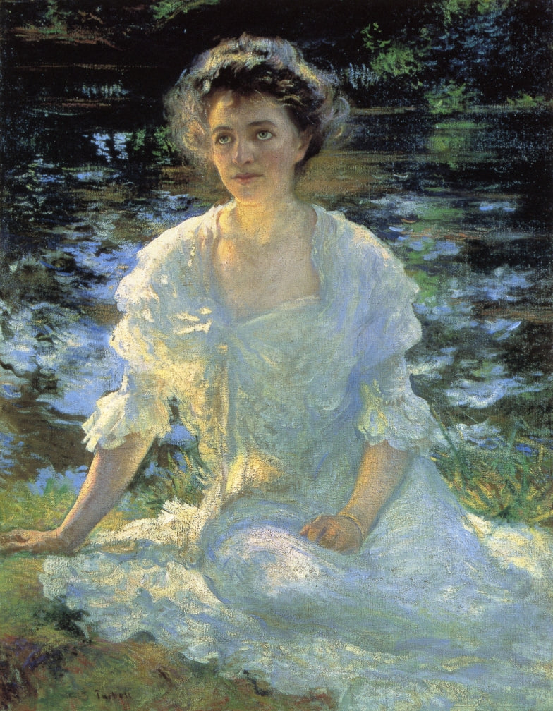 Eleanor Hyde, vintage artwork by Edmund Tarbell, 12x8" (A4) Poster