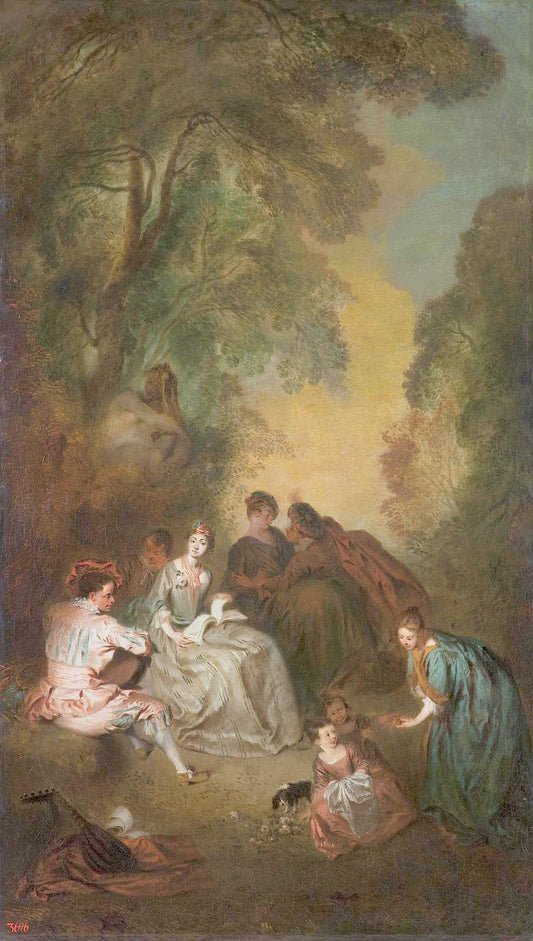 Musical Entertainment, vintage artwork by Jean-Baptiste Pater, 12x8" (A4) Poster