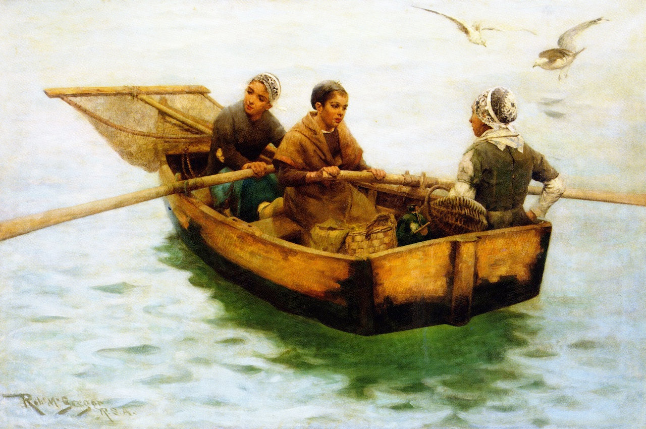 Floating, vintage artwork by Robert McGregor, 12x8" (A4) Poster