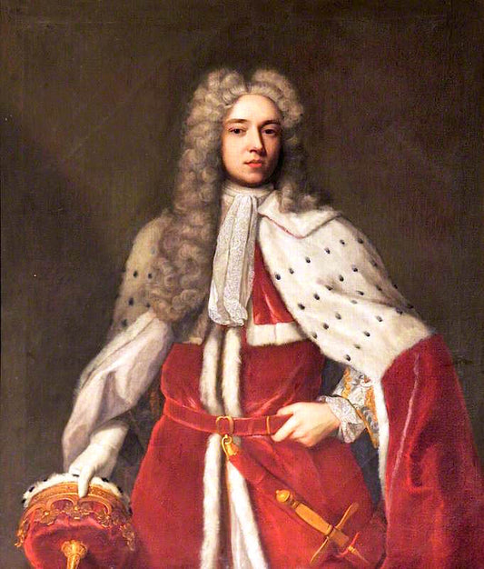Henry Somerset, 2nd Duke of Beaufort, KG, in Ducal Robes, vintage artwork by Michael Dahl, 12x8" (A4) Poster