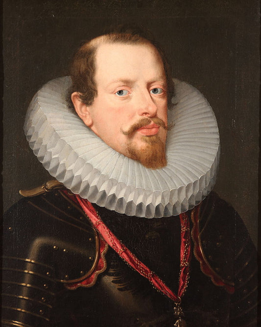 Portrait of Vincenzo I, vintage artwork by Frans Pourbus the Younger, 12x8" (A4) Poster