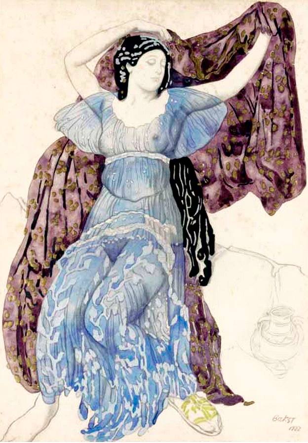 Écho abandonne, vintage artwork by Leon Bakst, 12x8" (A4) Poster