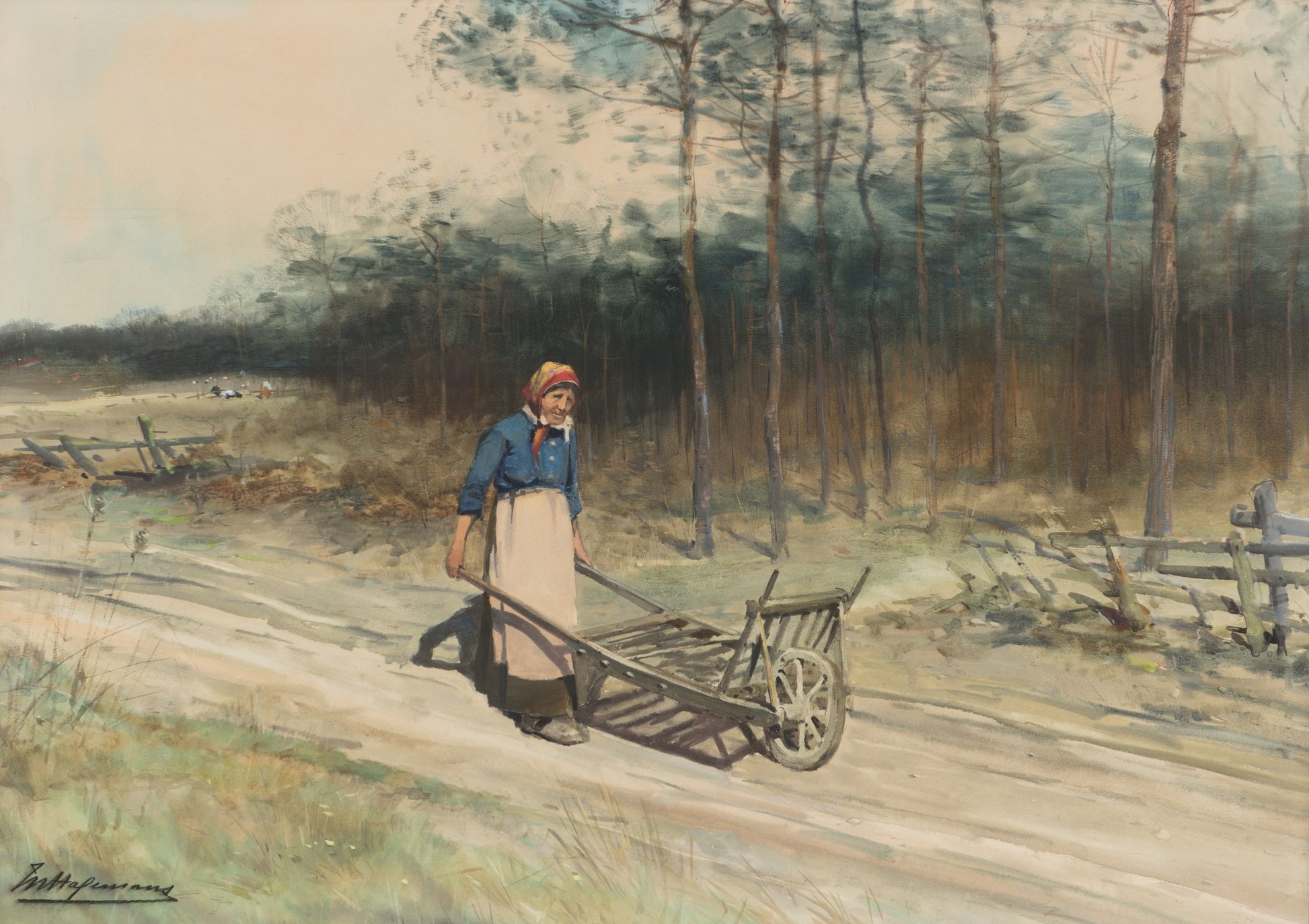 On the Edge of a Forest, vintage artwork by Maurice Hagemans, 12x8" (A4) Poster
