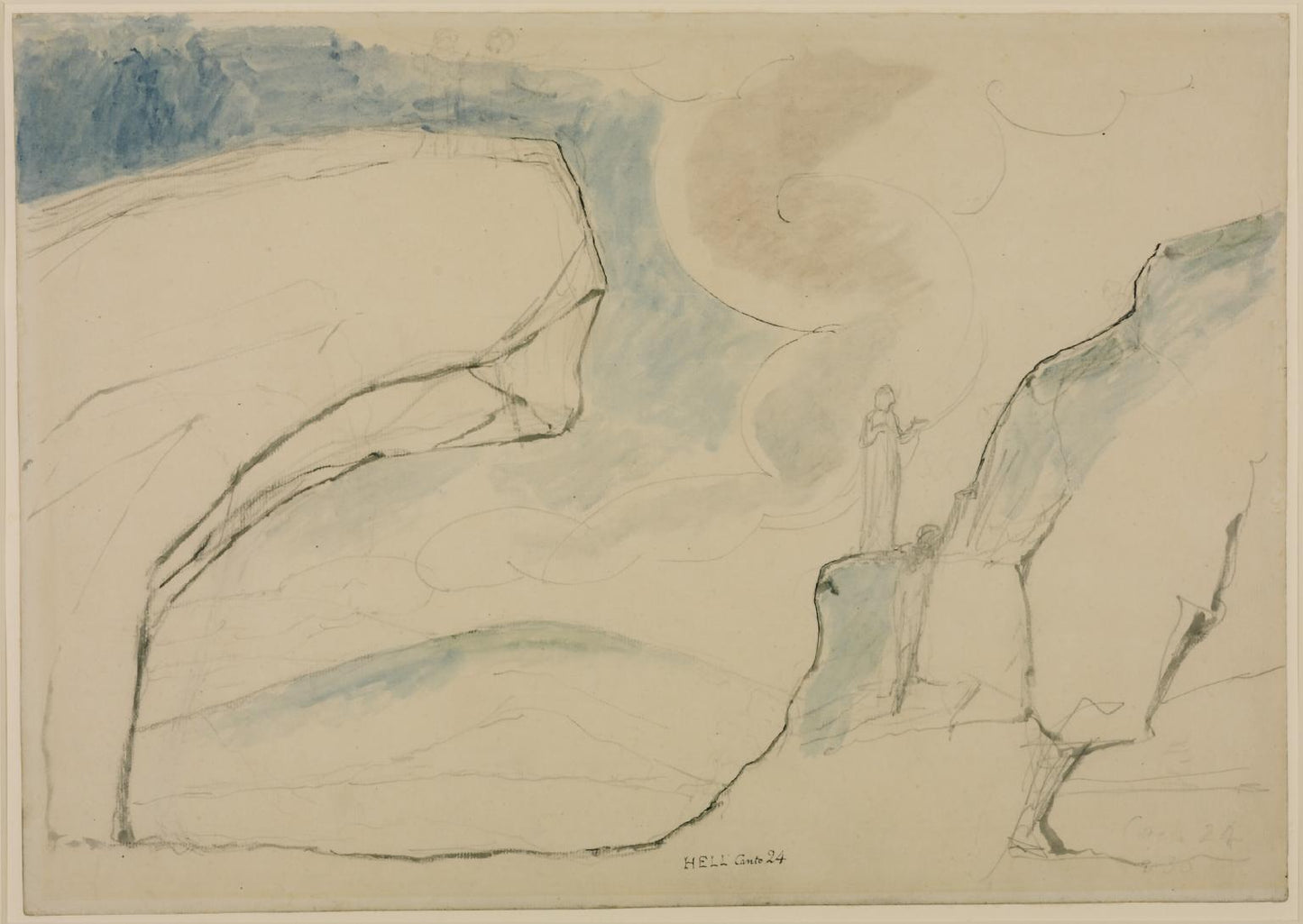 The Laborius Passage along the Rocks, vintage artwork by William Blake, 12x8" (A4) Poster