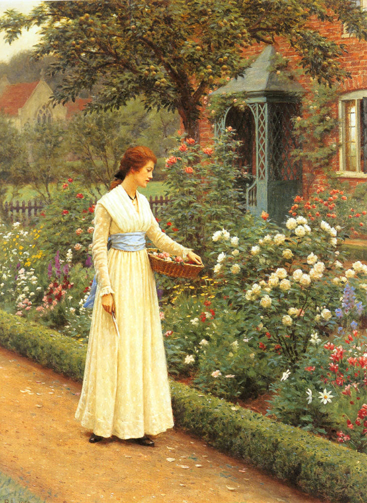 Summer Roses, vintage artwork by Edmund Blair Leighton, 12x8" (A4) Poster