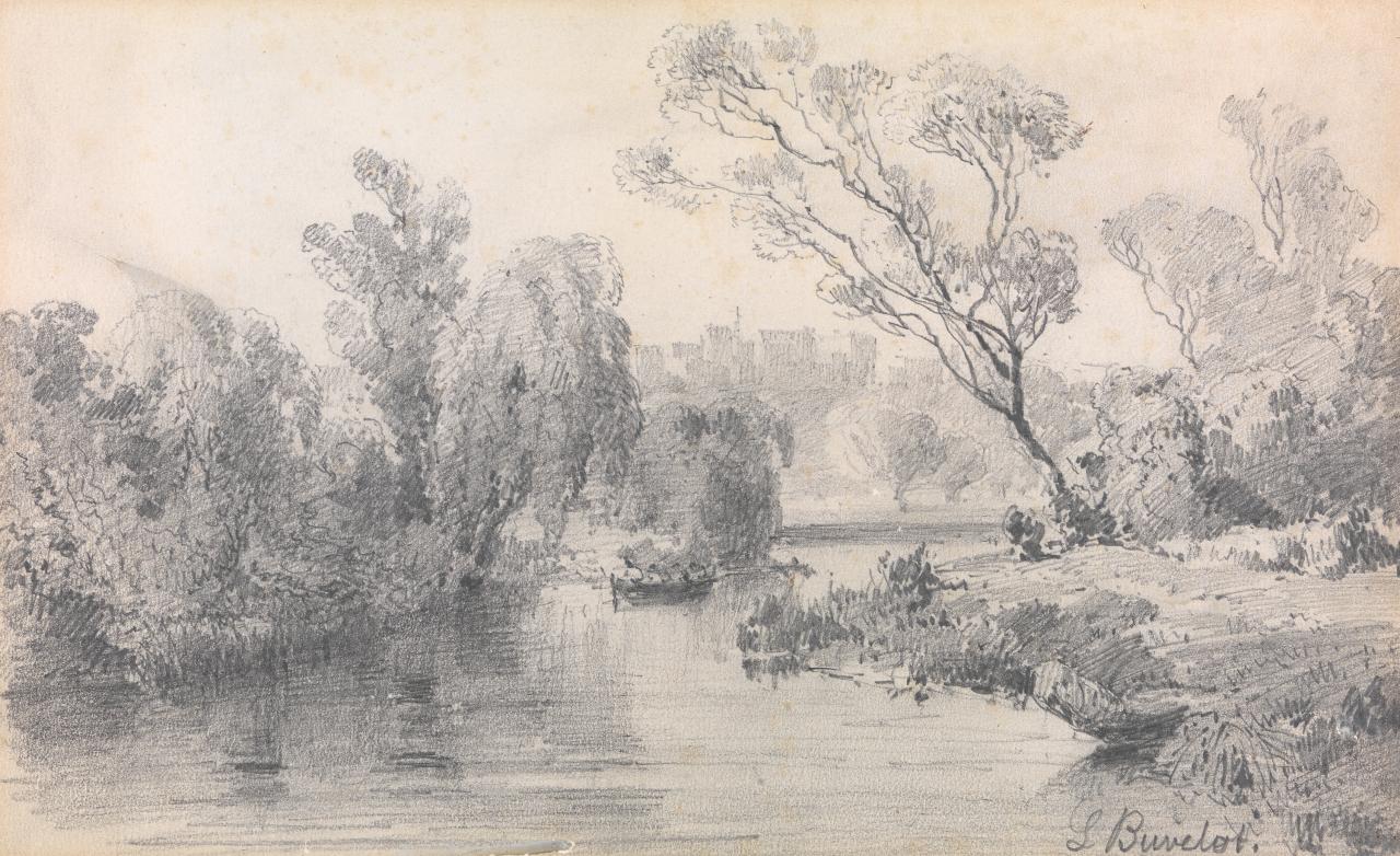The Ferry at Abbotsford, vintage artwork by Louis Buvelot, A3 (16x12") Poster Print