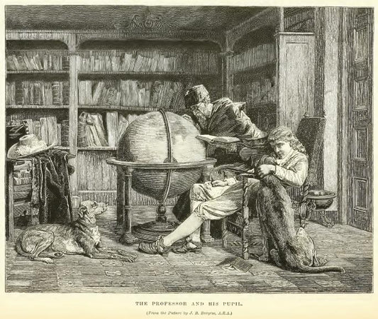 The Professor and his Pupil, vintage artwork by John Bagnold Burgess, 12x8" (A4) Poster