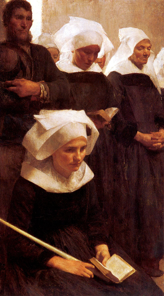 Bretons Praying, vintage artwork by Pascal Dagnan-Bouveret, 12x8" (A4) Poster