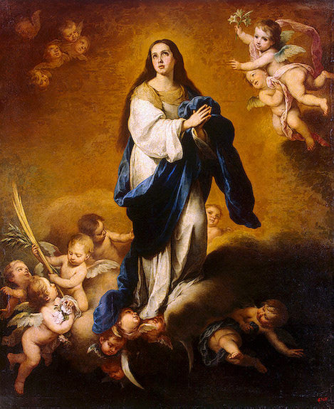Esquilache Immaculate Conception, vintage artwork by Bartolome Esteban Murillo, 12x8" (A4) Poster
