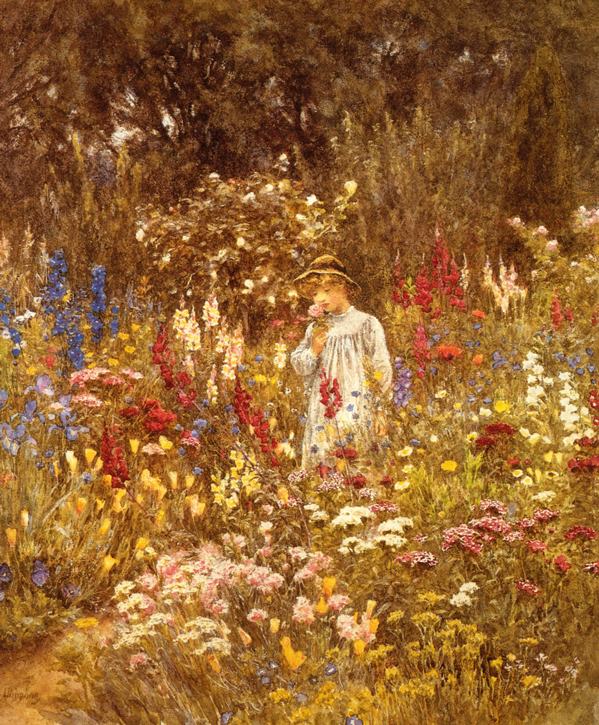 A Cottage Garden, vintage artwork by Helen Allingham, 12x8" (A4) Poster