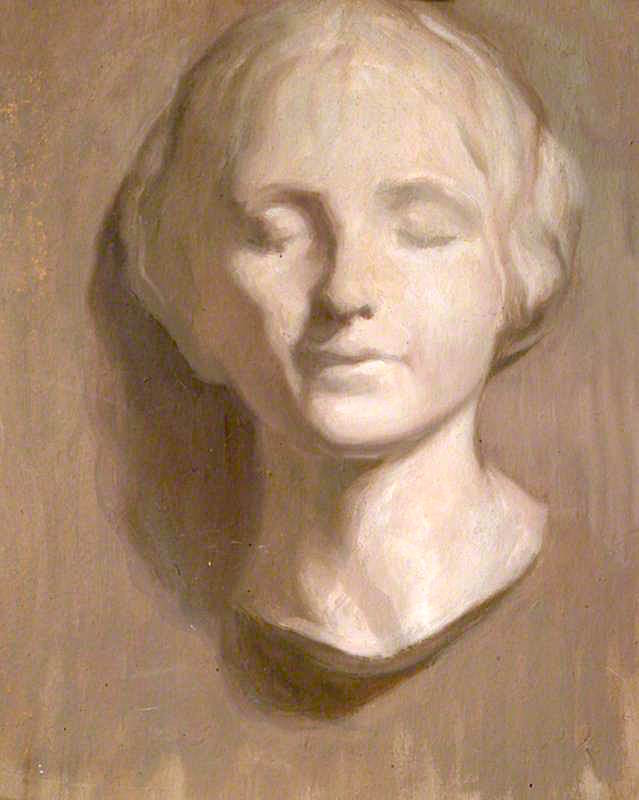 Study of Female Head: Grisaille, vintage artwork by Percy Harland Fisher, 12x8" (A4) Poster