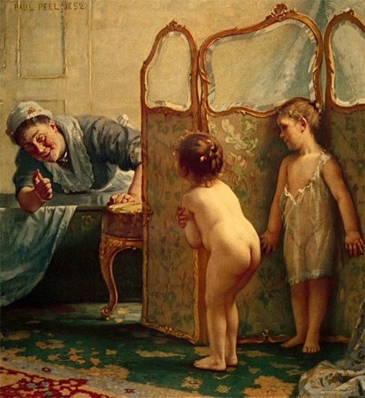 Before The Bath, vintage artwork by Paul Peel, 12x8" (A4) Poster
