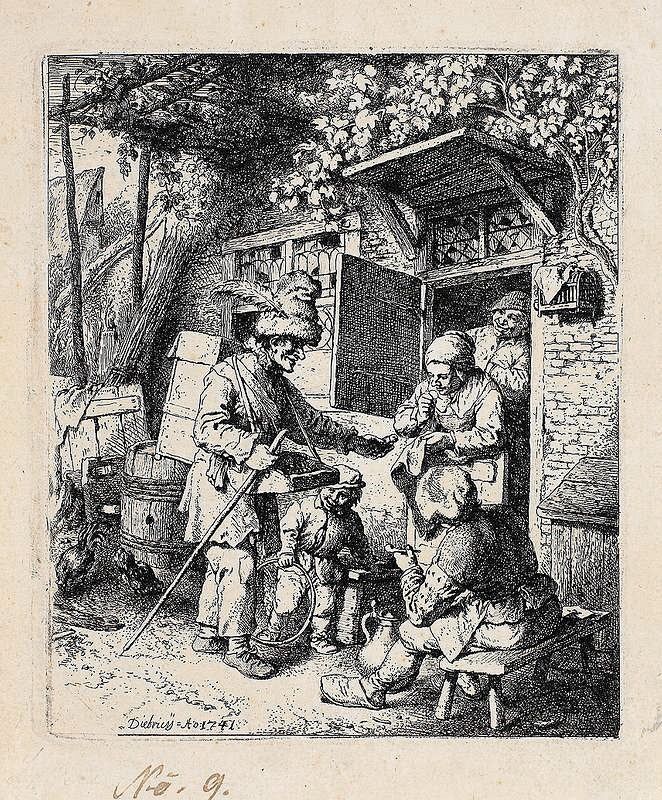 The Haberdasher, vintage artwork by Christian Wilhelm Ernst Dietrich, 12x8" (A4) Poster