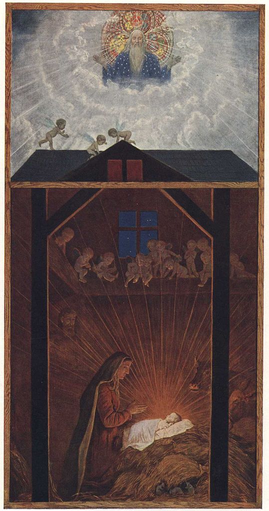 The Crib, vintage artwork by Hans Thoma, 12x8" (A4) Poster
